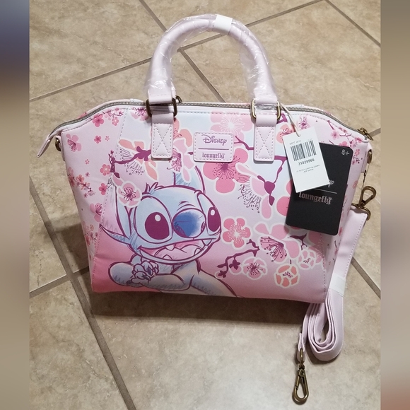 Loungefly Disney Stitch Cherry Blossom Satchel - Picture 2 of 5